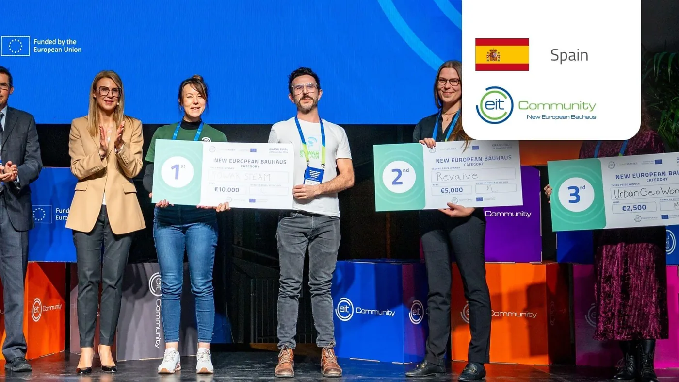 POWAR STEAM recibiendo el 1er premio New European Bauhaus en EIT Jumpstarter 2024