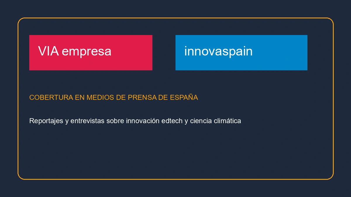 Imagen conceptual de apoyo generada por IA - Escritorio de trabajo con tablet mostrando reportajes sobre innovación educativa