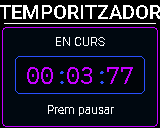 Pantalla del P-Bit: Timer, cronòmetre en marxa