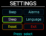 P-Bit screen: System › Sleep