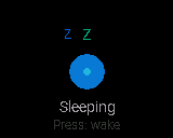 P-Bit screen: Notice on going to sleep