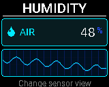 P-Bit Humidity screen in the Main view