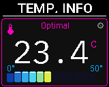 P-Bit Temperature screen in the Info view