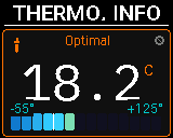 P-Bit Thermometer screen in the Info view