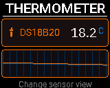P-Bit Thermometer screen in the Main view