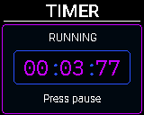 P-Bit screen: Timer, stopwatch running