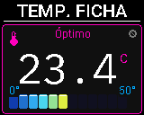 Pantalla Temperatura del P-Bit en la vista Ficha