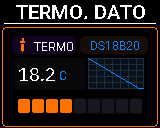 Pantalla Termómetro del P-Bit en la vista Dato