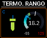 Pantalla Termómetro del P-Bit en la vista Rango